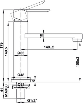 Vòi lạnh VIGOR 100 Hafele 495.61.138